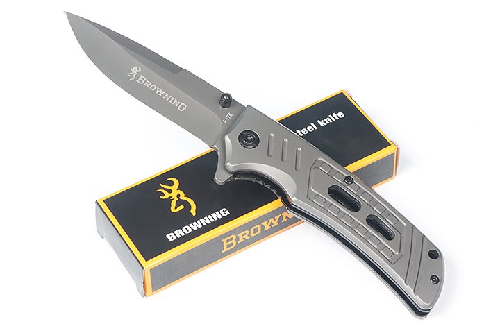 Browning F176 fast opening folding knife grey Titanium surface UD407666